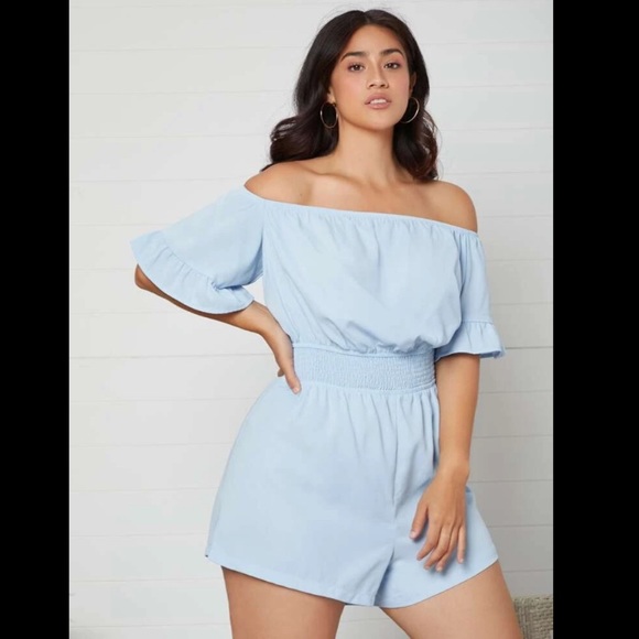 Plus Off The Shoulder Romper - Picture 7 of 11